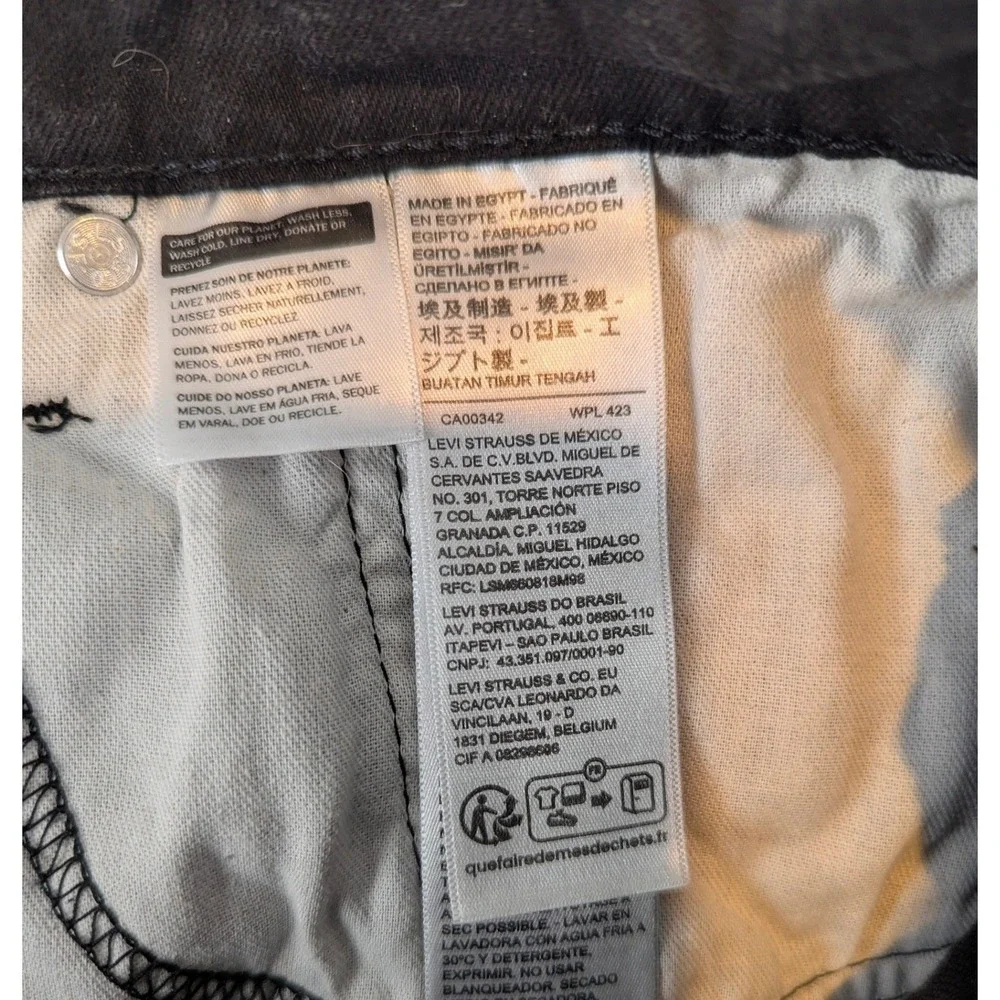 Levi's 505 Regular Fit Black Denim‎ Jeans Mens W36 L30 Classic Straight 5 Pocket